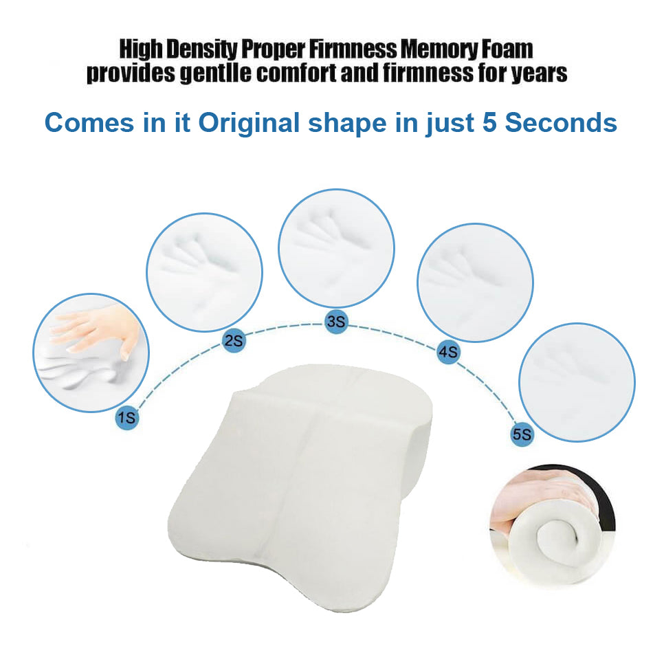 Oshotto Memory Foam, Air Fabric and Ergonomic Design Car Seat Neck Rest Cushion, Head Rest Pillow to Protect Neck & Vertebra for All Vehicles (Beige)