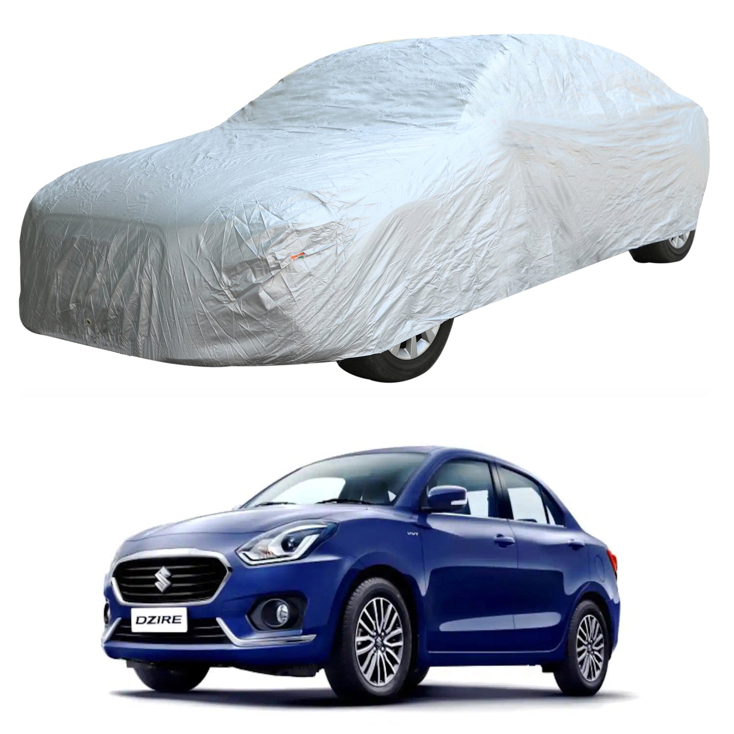 Oshotto Silvertech Car Body Cover (Without Mirror Pocket) For Maruti Suzuki Swift Dzire 2012-2023