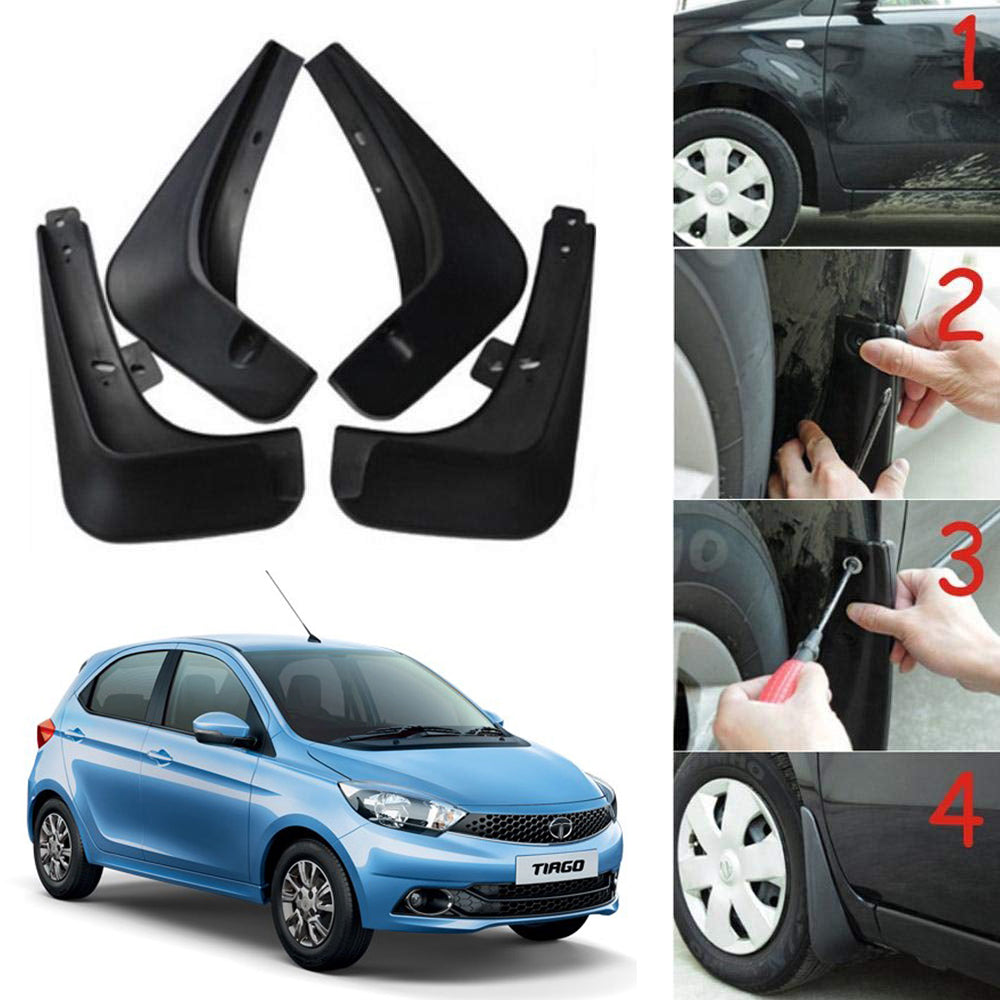 Oshotto Mud Flap (O.E.M Type) For Tata Tiago 2016,2017,2018,2019 (T-I)(Set of 4)