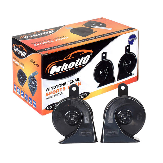 Oshotto 12V Car Horn- Trumpet/Pow-Pow/Volkswagon Sound 2Pc Set(Low + High)