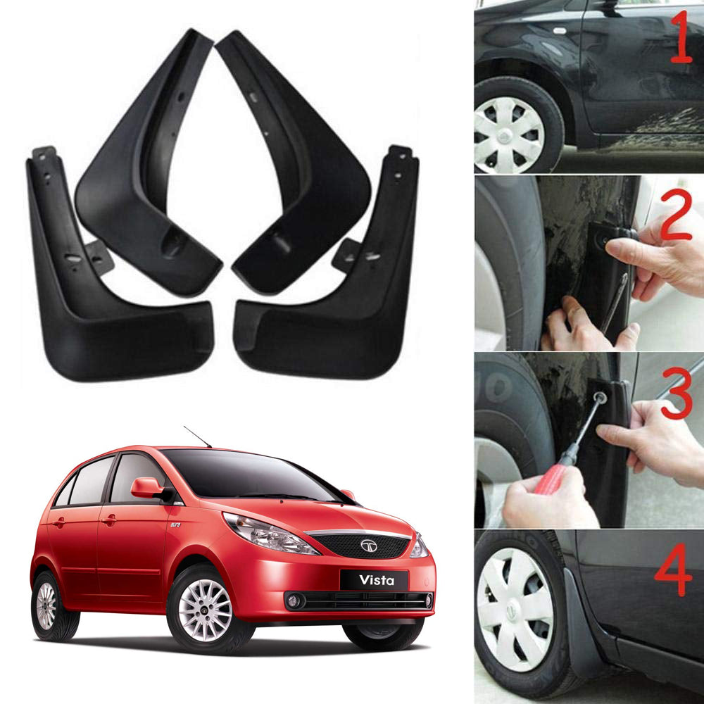 Oshotto Mud Flap (O.E.M Type) For Tata Indica Vista (Set of 4)