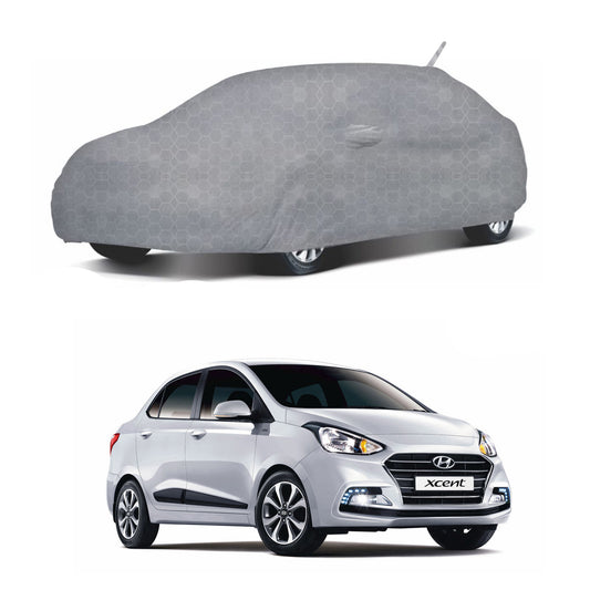 Oshotto 100% Dust Proof, Water Resistant Grey Car Body Cover with Mirror & Antenna Pocket For Hyundai Xcent