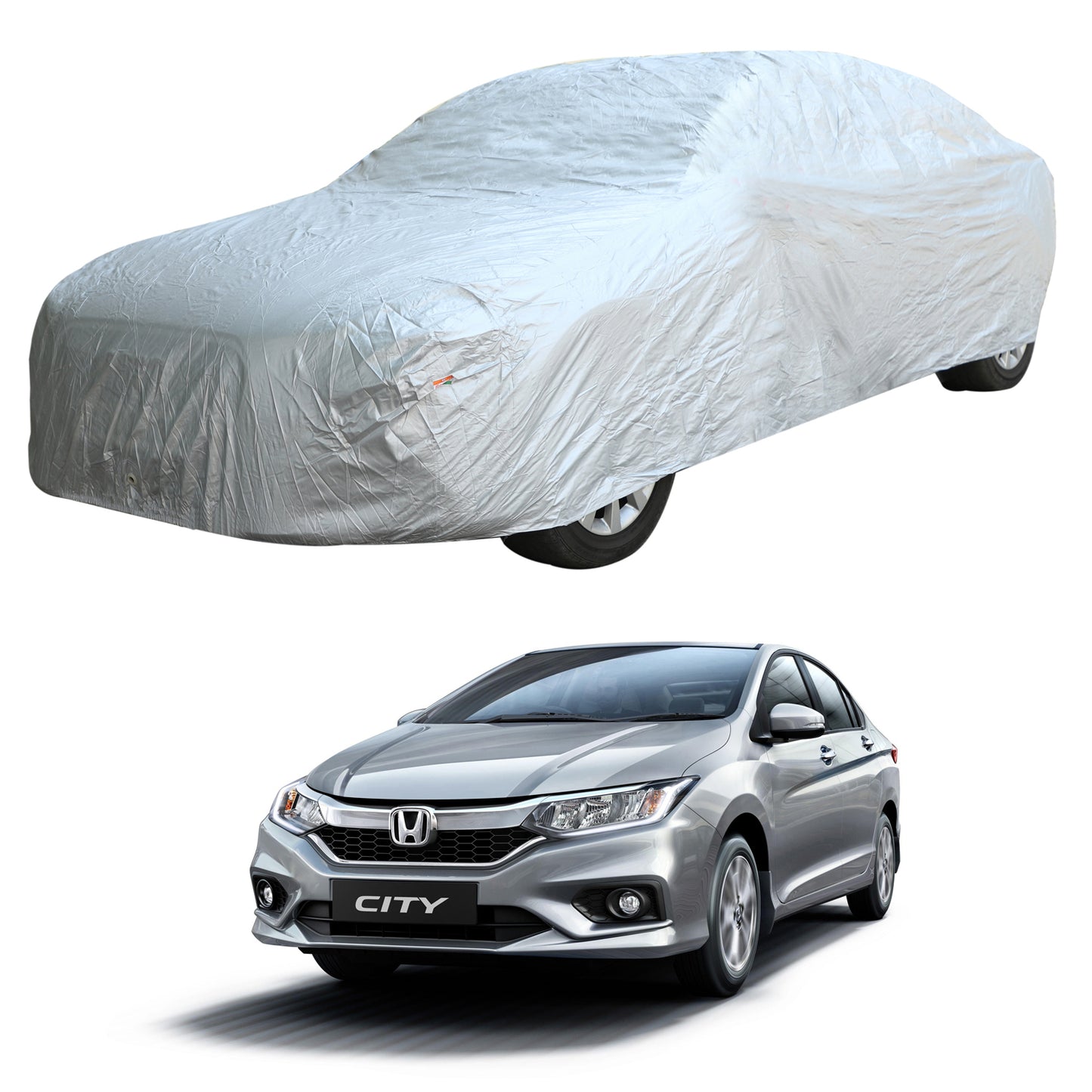 Oshotto Silvertech Car Body Cover (Without Mirror Pocket) For Honda City Old - Silver