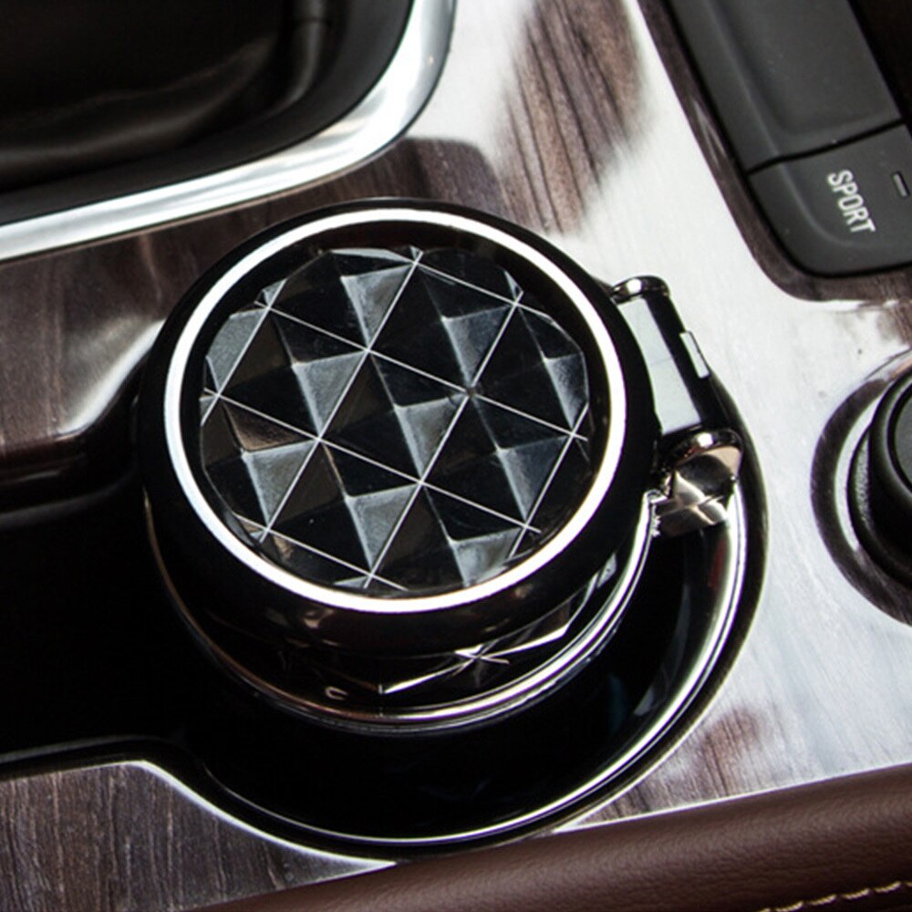 Oshotto Fire Proof Car Portable Diamond Design Ashtray for Cars|Office|Home (Black)