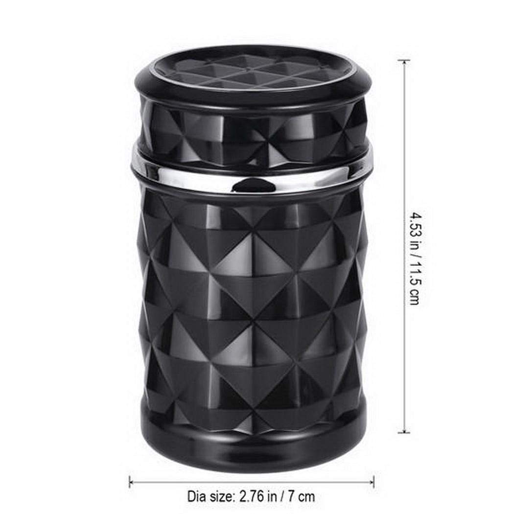 Oshotto Fire Proof Car Portable Diamond Design Ashtray for Cars|Office|Home (Black)
