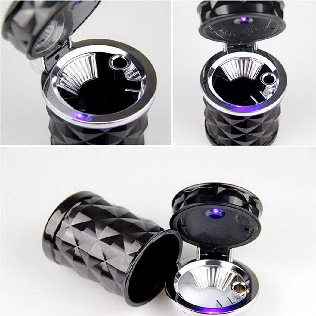 Oshotto Fire Proof Car Portable Diamond Design Ashtray for Cars|Office|Home (Black)