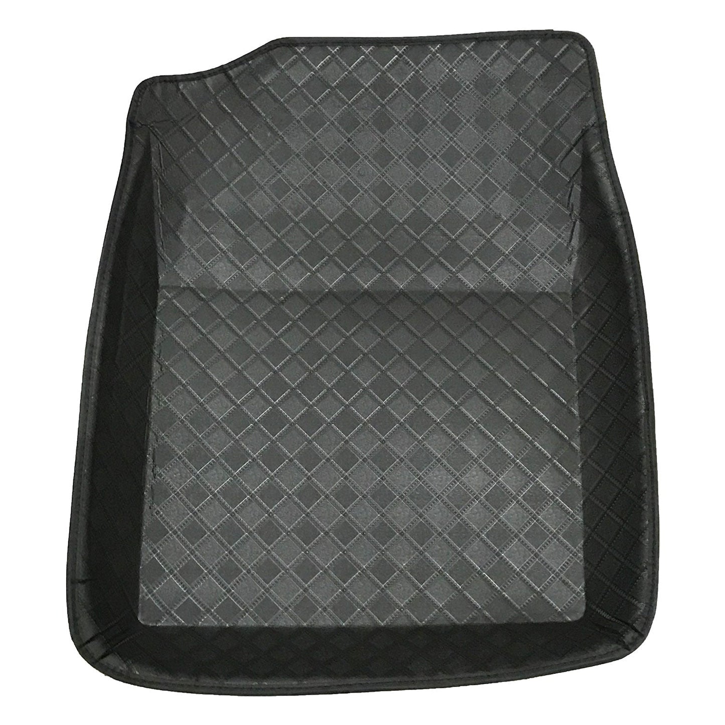 Oshotto 4D Artificial Leather Car Floor Mats For KIA Sonet - Set of 3 (2 pcs Front & one Long Single Rear pc) - Black