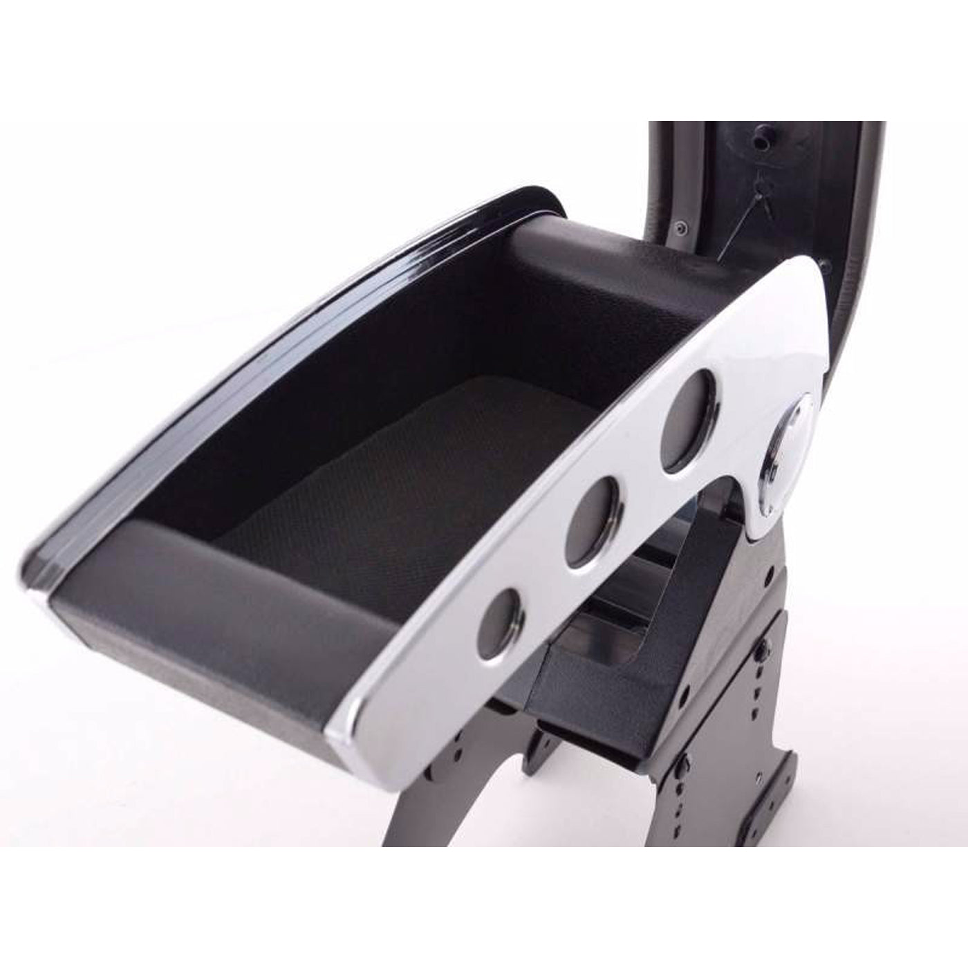 Oshotto Dual Tone Car Armrest Console Black & Chrome Universal for All Cars