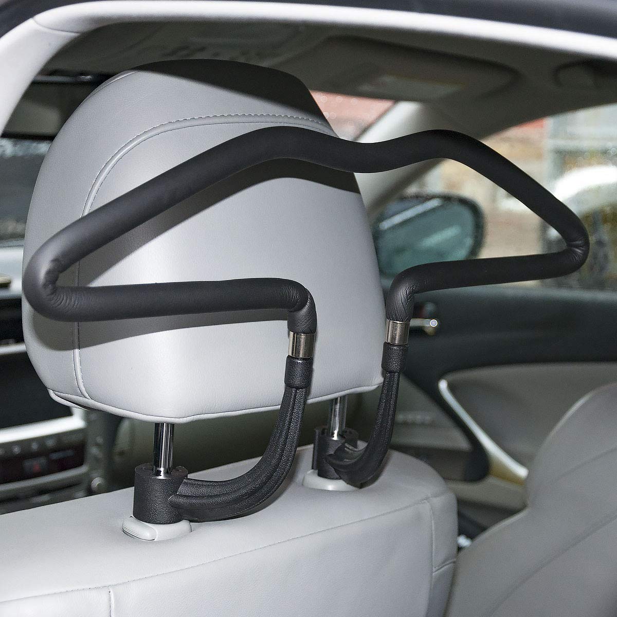 Oshotto CH-03 Stainless Steel Headrest Back Seat Multifunctional Car Coat Hanger for All Cars - Black