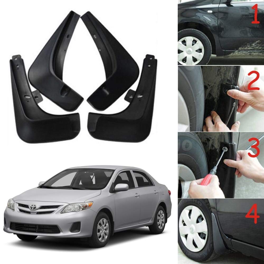 Oshotto Mud Flap (O.E.M Type) For Toyota Corolla ALTIS 2014,2015,2016,2017,2018,2019,2020 (T-III) (Set of 4)