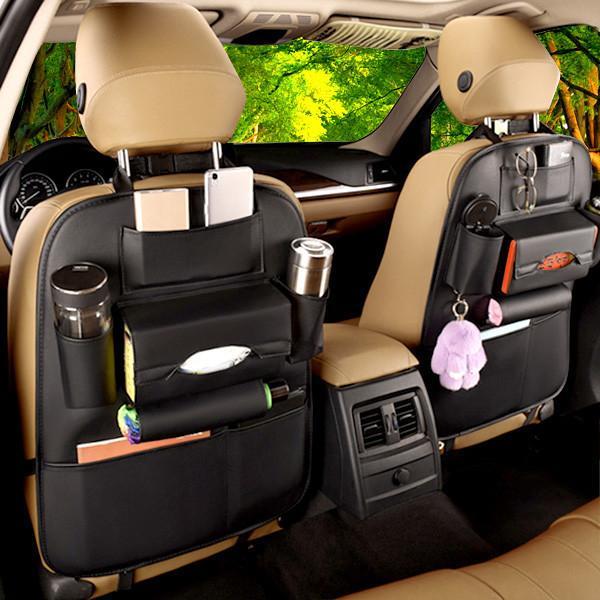 Oshotto Car Backseat Storage Organizer Phone Holder,Multi-Pocket for Bottles, Tissue Boxes,Kids Toy Storage and Great Travel Accessory for All Cars (Black)