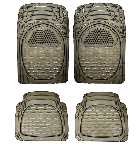 Oshotto Transparent (6204) Car Foot Mat Universal for All Cars (Set of 4, Smoky)