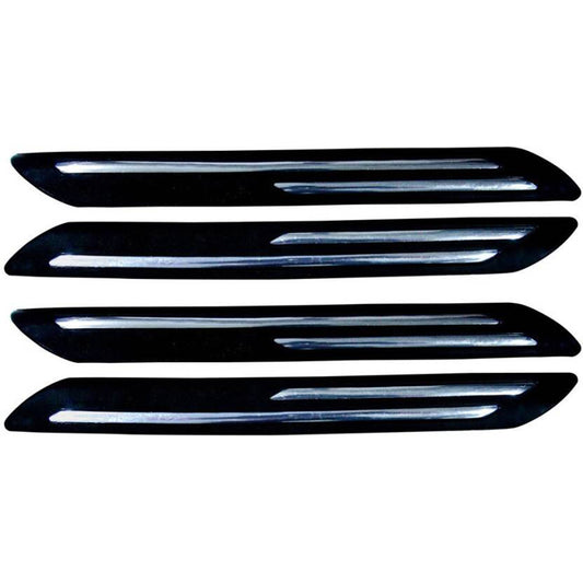 Oshotto (BP-02) Car Black Rubber Bumper Protector with Double Chrome line for All Cars -(Set of 4 pcs)
