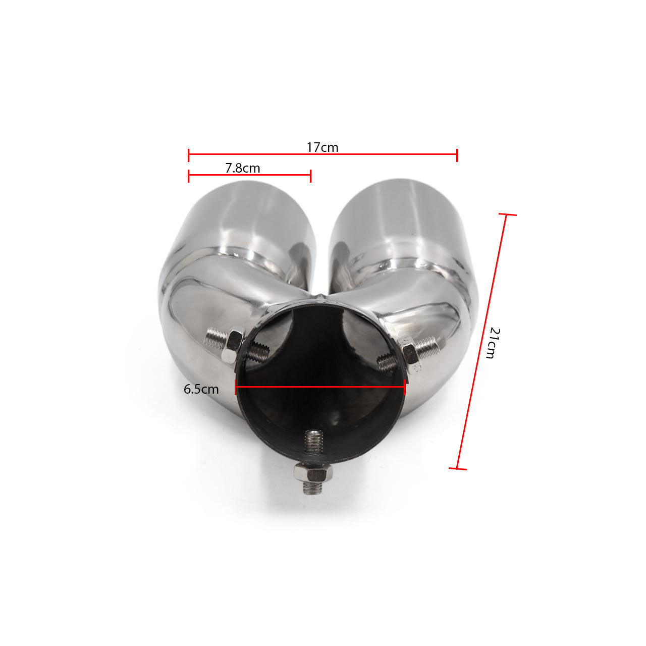 Oshotto Stainless Steel Dual Pipe SS-011 Car Exhaust Muffler Silencer Cover Universal for All Cars (Chrome)