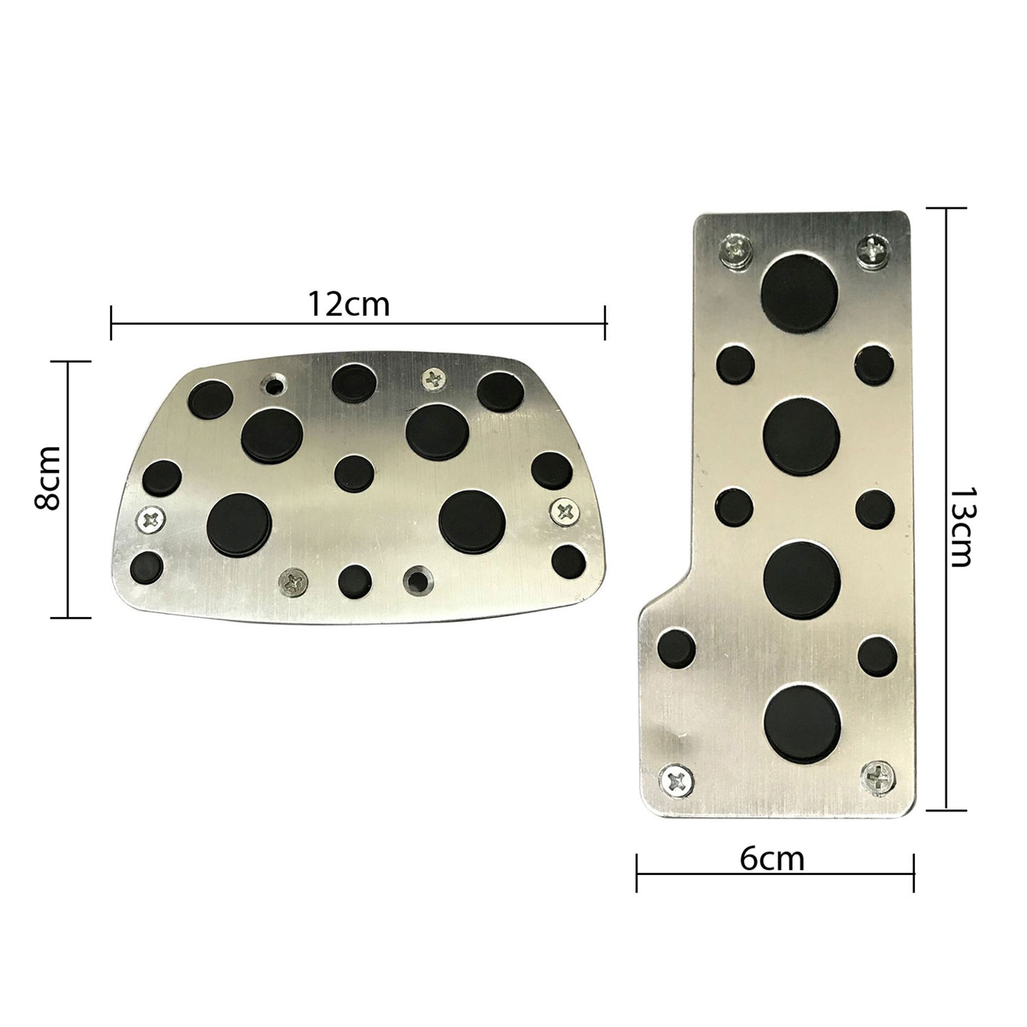 Oshotto 2 Pcs Non-Slip Automatic Transmission CS-04 Car Pedals Kit Pad Covers Set for All Cars (Black, Chrome)