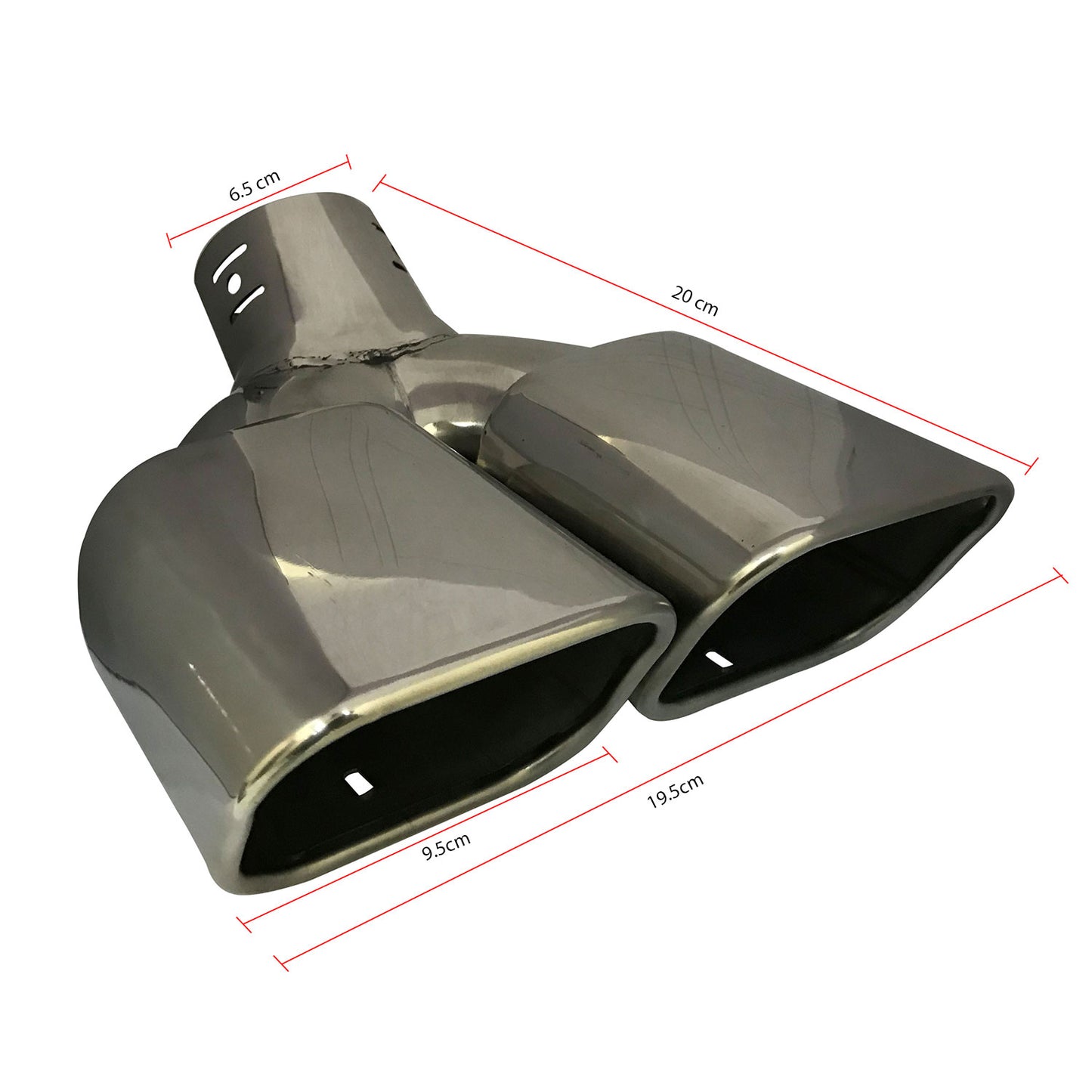 Oshotto Stainless Steel SS-016 Dual Pipe Car Exhaust Muffler Silencer Cover Universal for All Cars (Chrome)