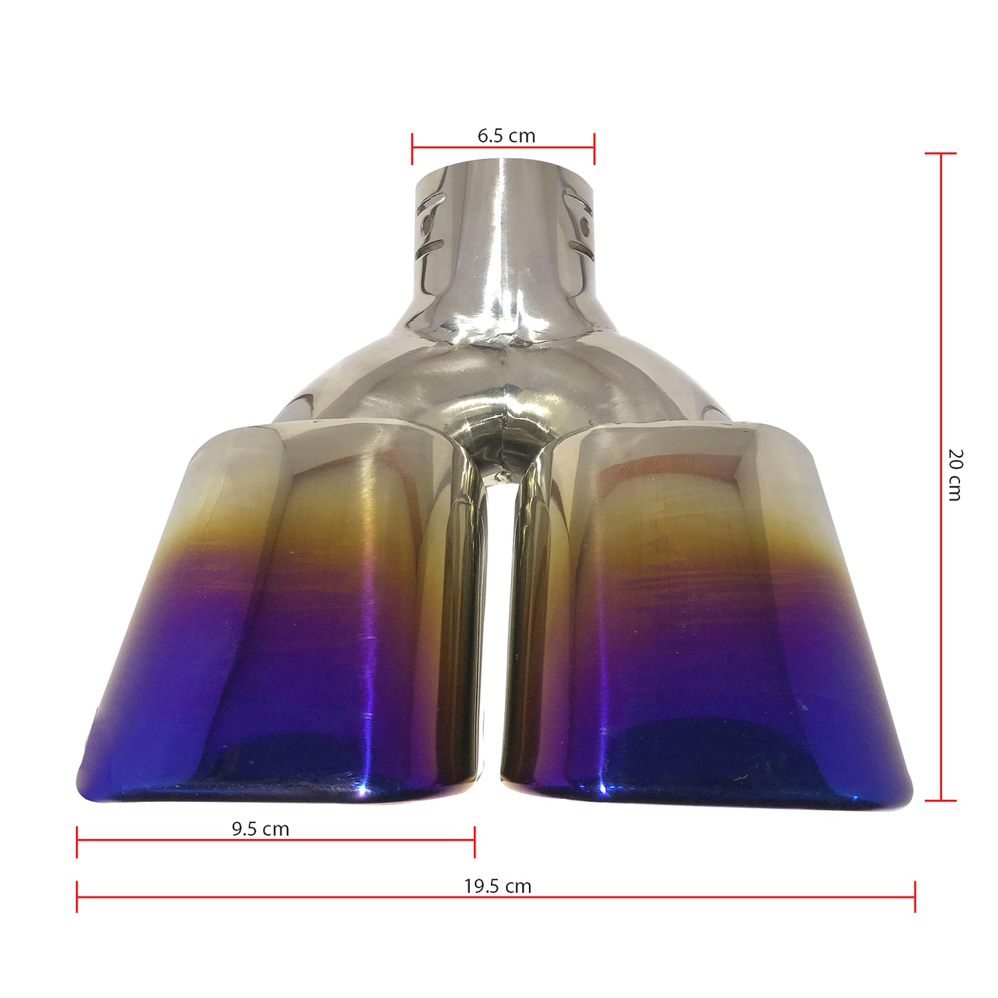 Oshotto Stainless Steel Dual Pipe SS-017 Car Exhaust Muffler Silencer Cover Universal for All Cars (Multicolor)