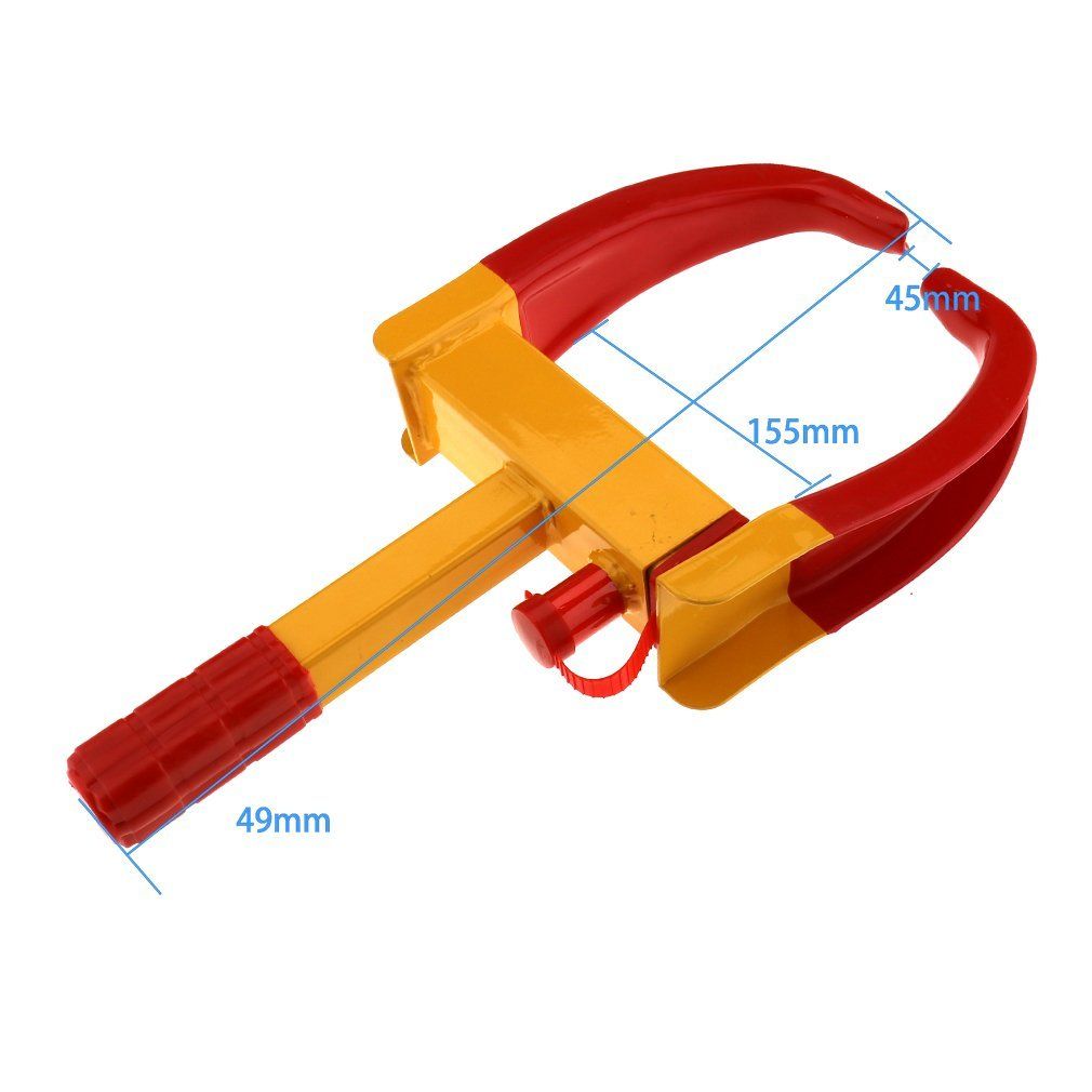 Oshotto Heavy Duty Anti Theft Wheel Tyre Lock Clamp (Red, Yellow)