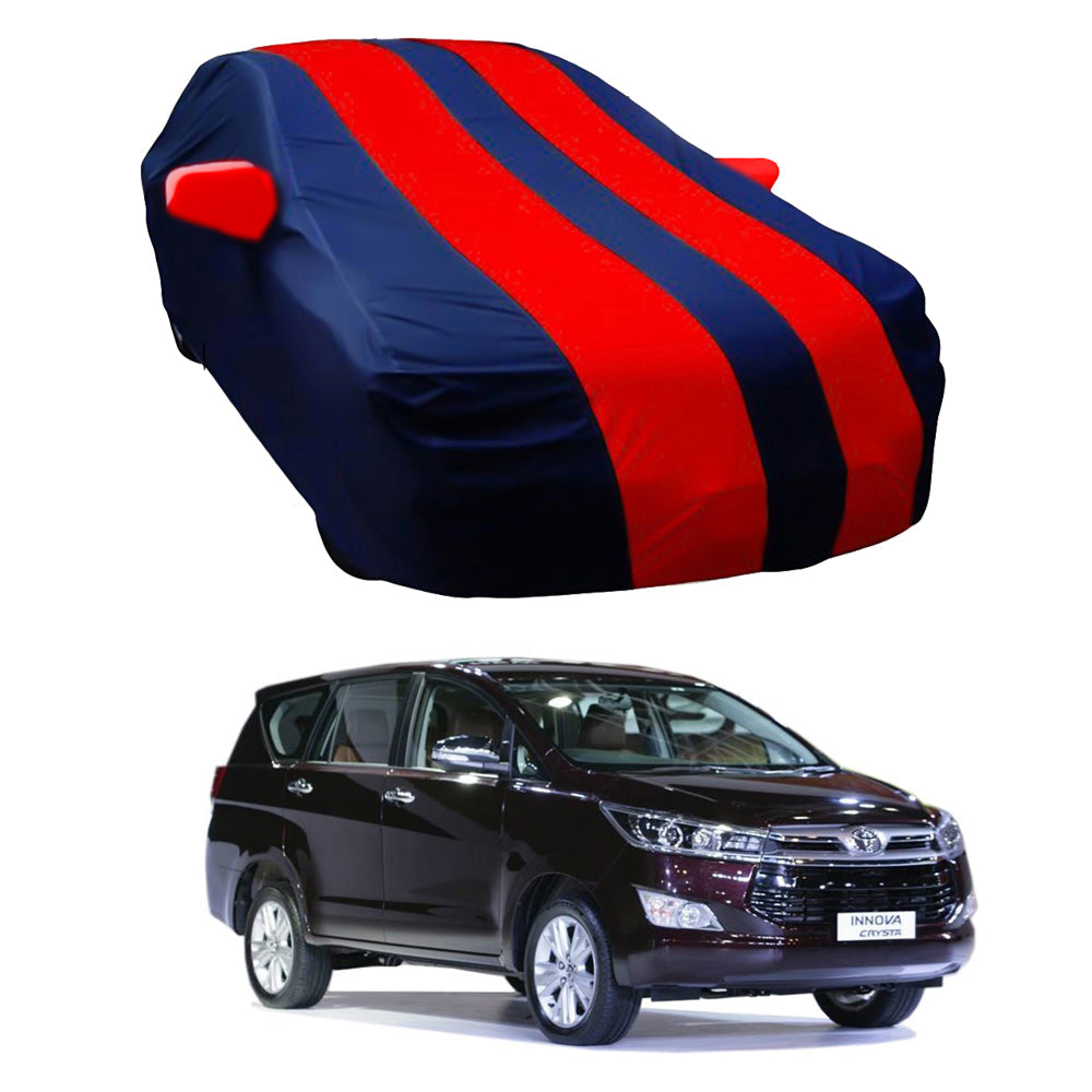 Oshotto Taffeta Car Body Cover with Mirror Pocket For Toyota Innova Crysta (Red, Blue)