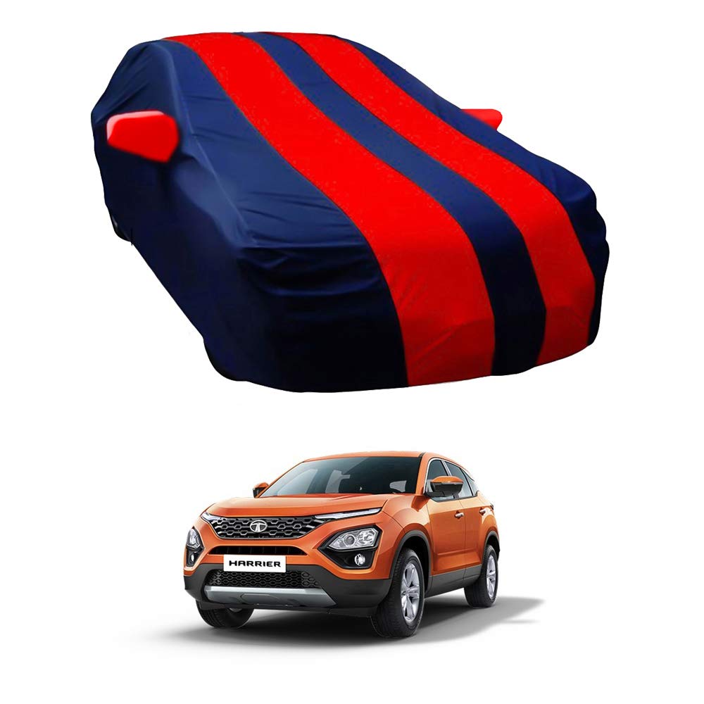 Oshotto Taffeta Car Body Cover with Mirror Pocket For Tata Harrier (Red, Blue)