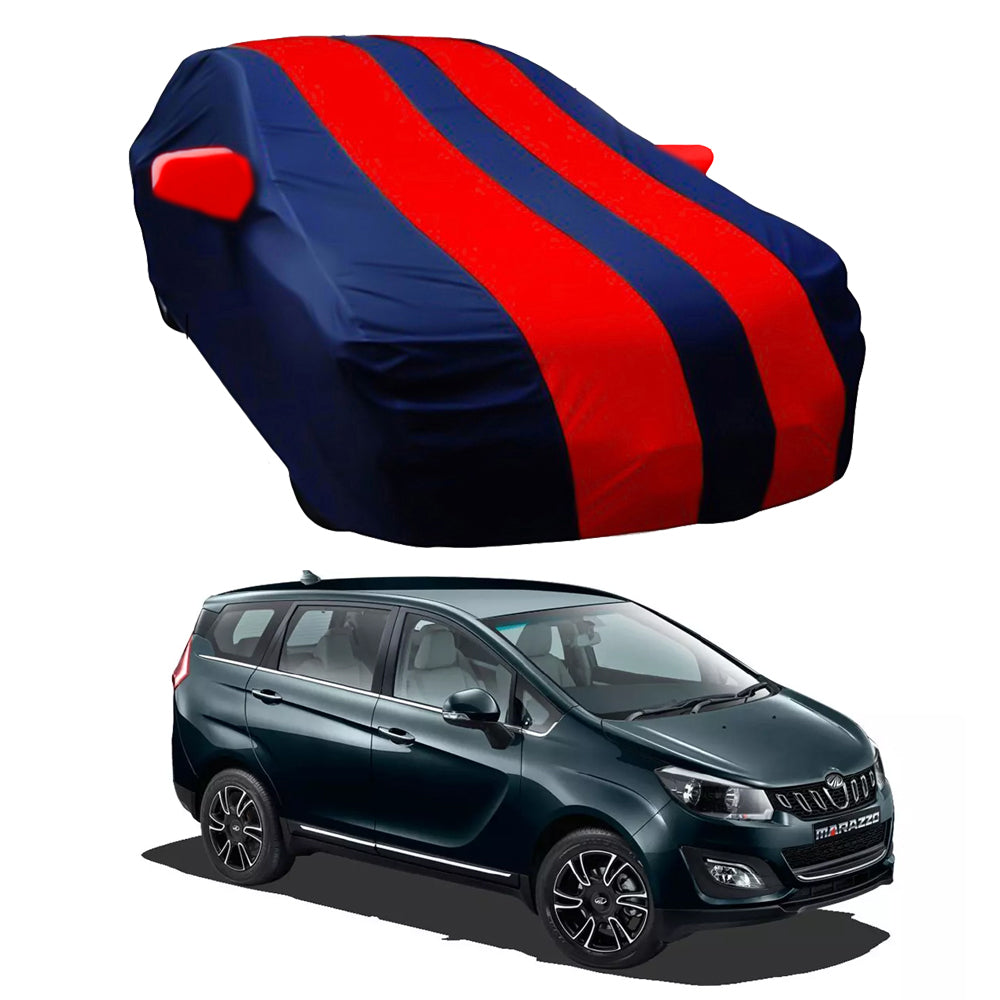Oshotto Taffeta Car Body Cover with Mirror Pocket For Mahindra Marazzo (Red, Blue)