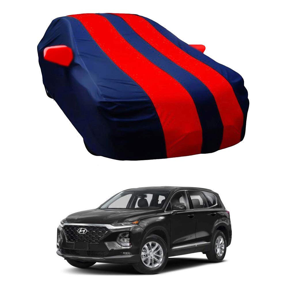 Oshotto Taffeta Car Body Cover with Mirror Pocket For Hyundai Santa Fe (Red, Blue)