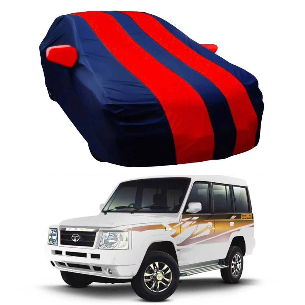Oshotto Taffeta Car Body Cover with Mirror Pocket For Tata Sumo/Victa (Red, Blue)