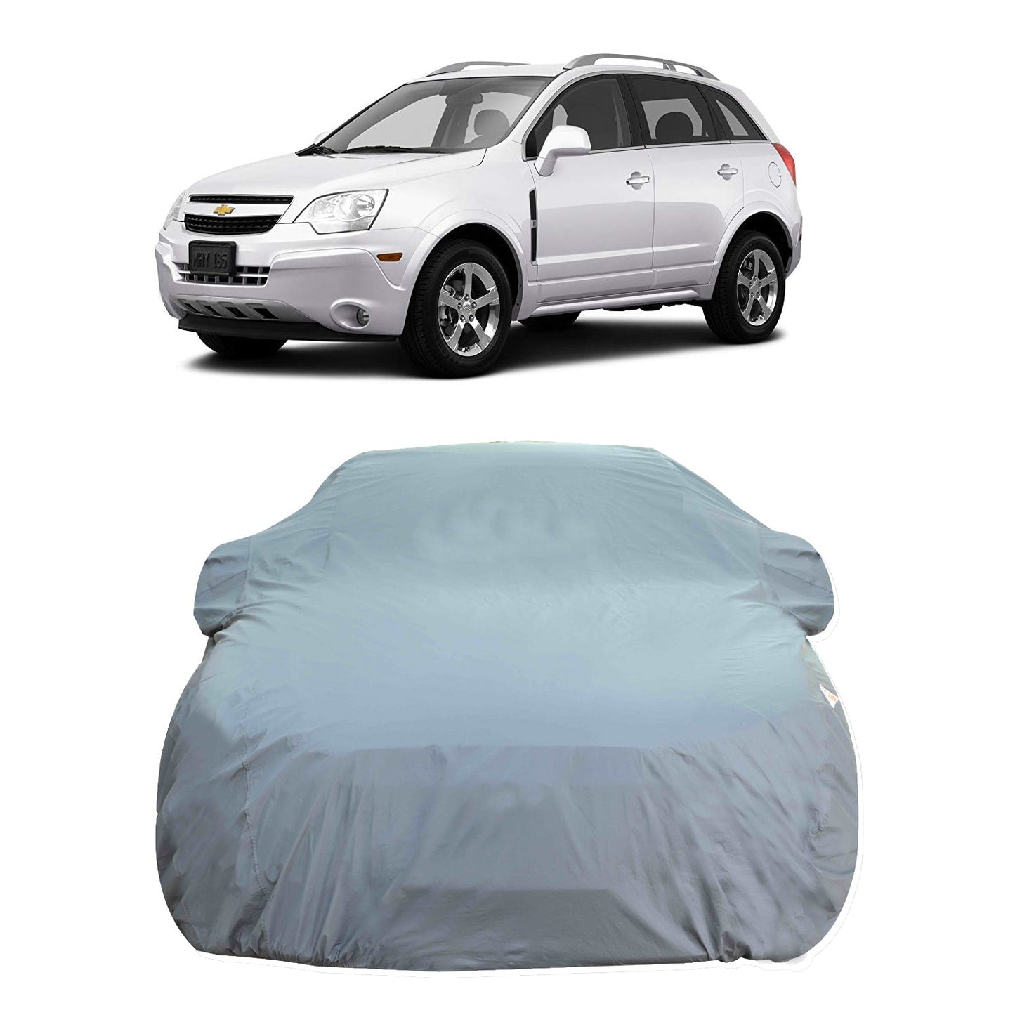 Oshotto Dark Grey 100% Anti Reflective, dustproof and Water Proof Car Body Cover with Mirror Pocket For Chevrolet Captiva