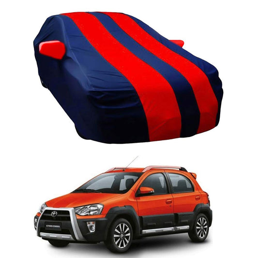 Oshotto Taffeta Car Body Cover with Mirror Pocket For Toyota Etios Cross (Red, Blue)