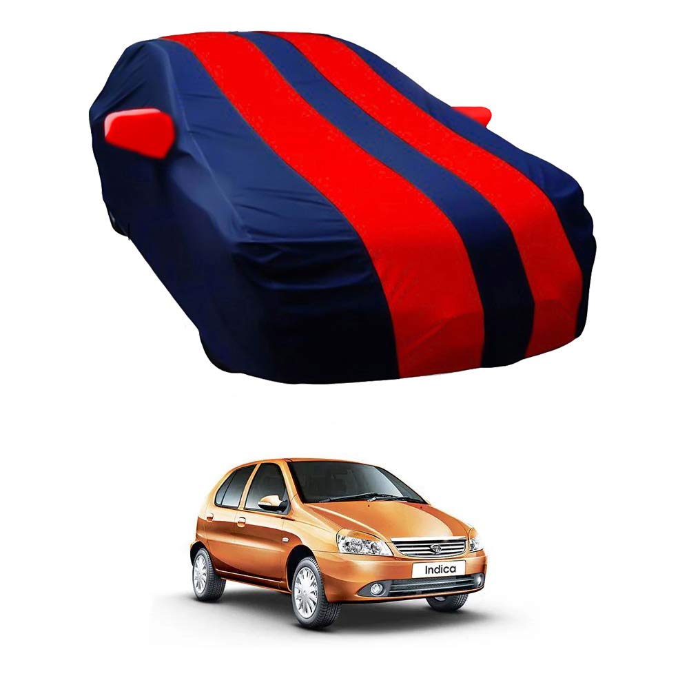Oshotto Taffeta Car Body Cover with Mirror Pocket For Tata Indica (Red, Blue)