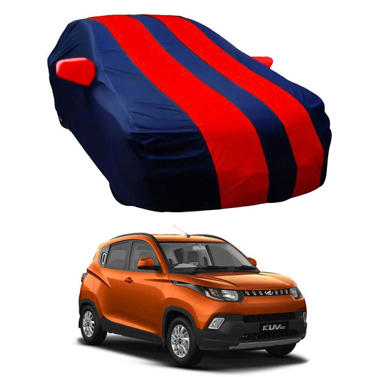 Oshotto Taffeta Car Body Cover with Mirror Pocket For Mahindra KUV 100 (Red, Blue)