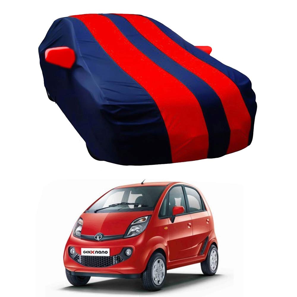 Oshotto Taffeta Car Body Cover with Mirror Pocket For Tata Nano (Red, Blue)