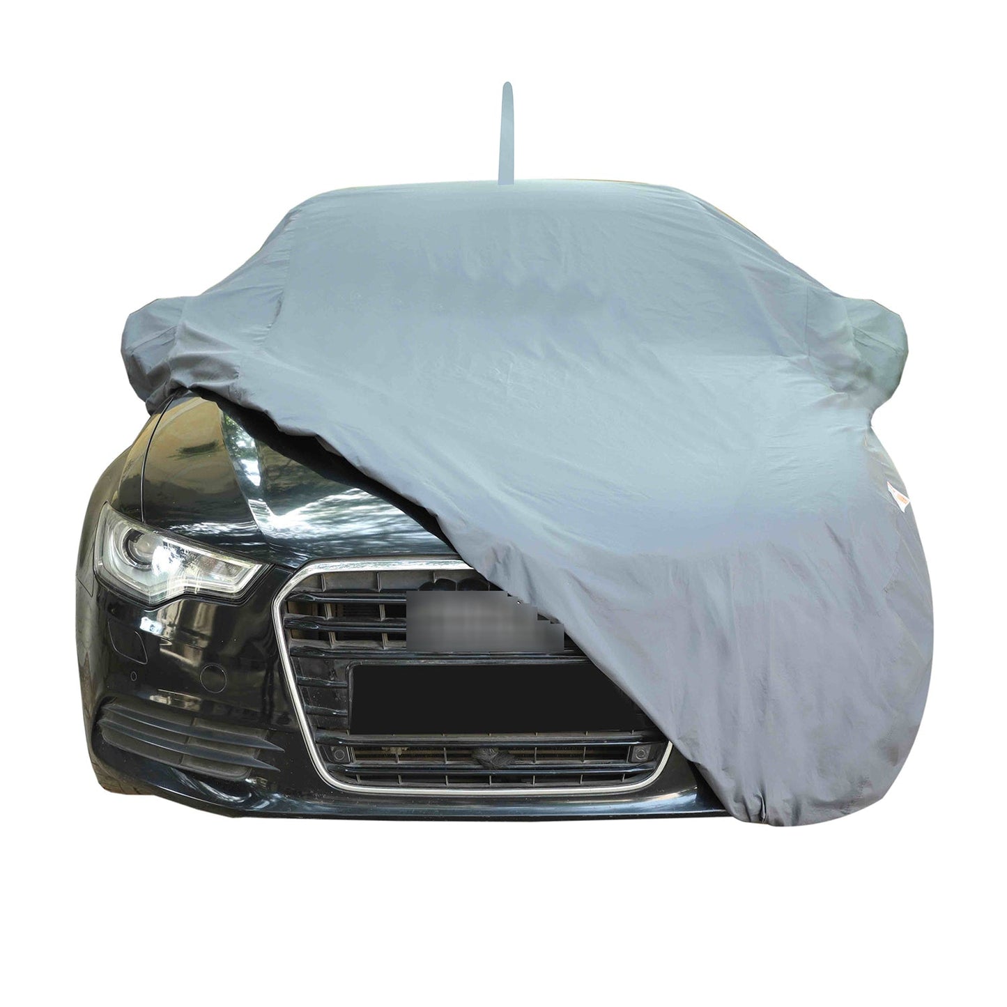 Oshotto Dark Grey 100% Anti Reflective, dustproof and Water Proof Car Body Cover with Mirror Pockets, Antenna For Honda Amaze Old (2013-2017)