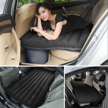 Oshotto Multifunctional Car Travel Inflatable Bed Mattress with Two Air Pillows, Car Air Pump and Repair kit for All Cars (Black)