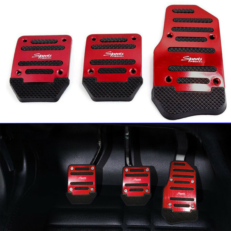 Oshotto 3 Pcs Non-Slip Manual CS-373 Car Pedals Kit Sports Pad Covers Set for All Cars (Red)