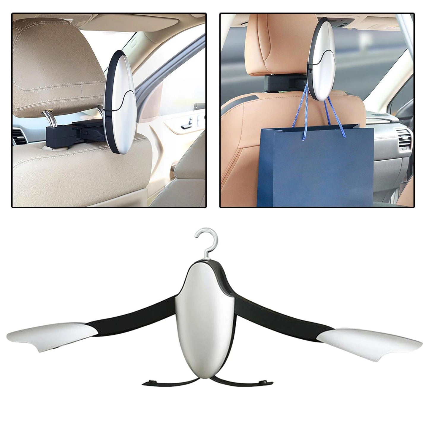 Oshotto CH-05 Multifunctional Foldable ABS Headrest Car Coat Hanger for Suit Coats Blazer Jackets