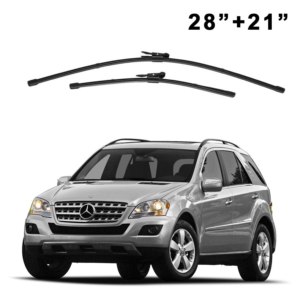 Oshotto Frameless (O.E.M Type) Wiper Blades Compatible with Mercedes Benz ML 350 Old (28" / 21")