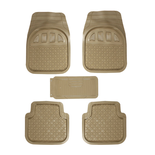 Oshotto Anti Skid Rubber Car Tray Foot Mat for All Car Trays (Set of 5, Beige)