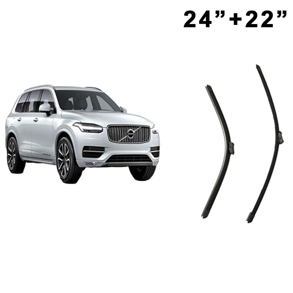 Oshotto Frameless (O.E.M Type) Wiper Blades Compatible with Volvo XC90 Old - 2005-2014 (24" / 22")