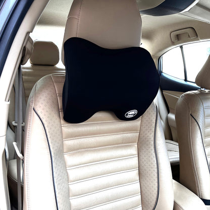 Oshotto Air Fabric Memory Foam (NR-08) Orthopedic Neckrest for All Cars (Black)