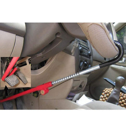 Oshotto Anti-Theft Car Steering Lock Brake Pedal/Steering Adjustable Steel Locking Bar for All Cars (Red)