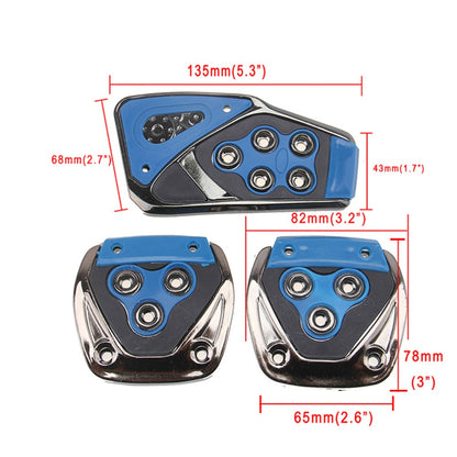 Oshotto 3 Pcs Non-Slip Manual CS-375 Car Pedals kit Pad Covers Set for All Cars (Blue)
