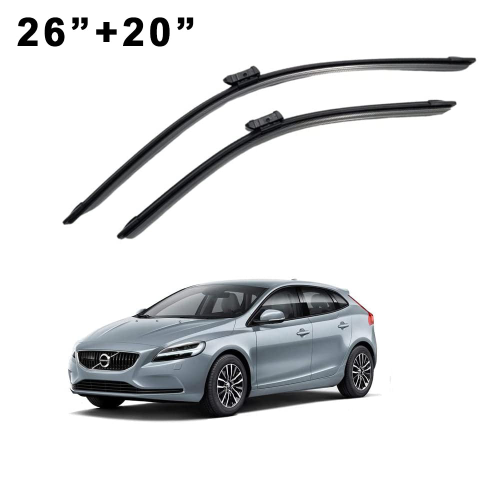 Oshotto Frameless (O.E.M Type) Wiper Blades Compatible with Volvo V40 (26" / 20")