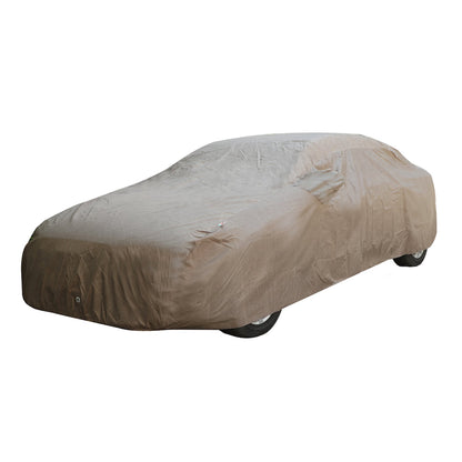 Oshotto Brown 100% Waterproof Car Body Cover with Mirror Pockets For Mahindra Tuv-300