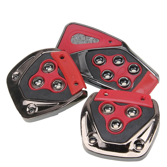 Oshotto 3 Pcs Non-Slip Manual CS-375 Car Pedals kit Pad Covers Set for All Cars (Red)