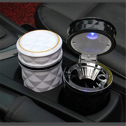 Oshotto Fire Proof Car Portable Diamond Design Ashtray for Cars|Office|Home (White)