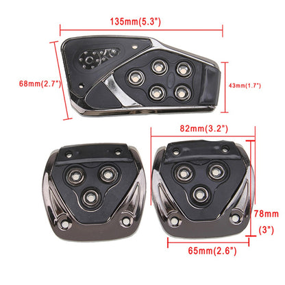 Oshotto 3 Pcs Non-Slip Manual CS-375 Car Pedals kit Pad Covers Set for All Cars (Black)