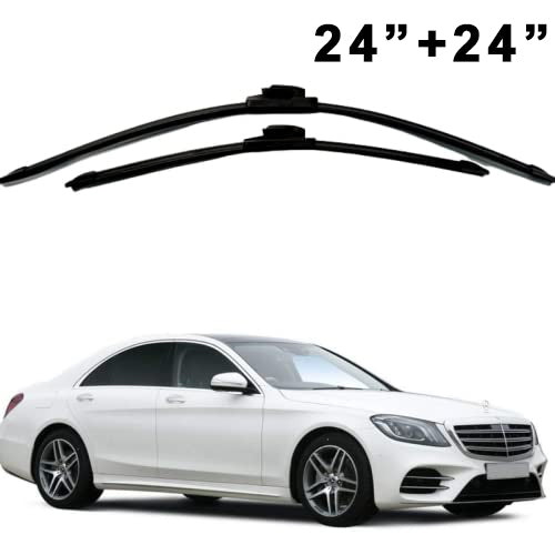 Oshotto Frameless (O.E.M Type) Wiper Blades Compatible with Mercedes Benz S Class (24"/24")