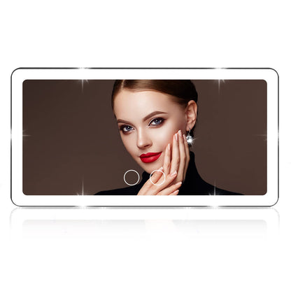 Oshotto Car Visor Vanity Mirror with 60 LED Lights, Cosmetic Mirror with Built-in Rechargeable Battery Touch Screen LED Makeup 3 Light Mode Compatible with All Cars (White)