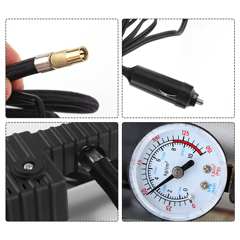 Oshotto 12V Tire Inflator/Air Compressor Metal Body Suitable for All Cars, Sedan & SUV